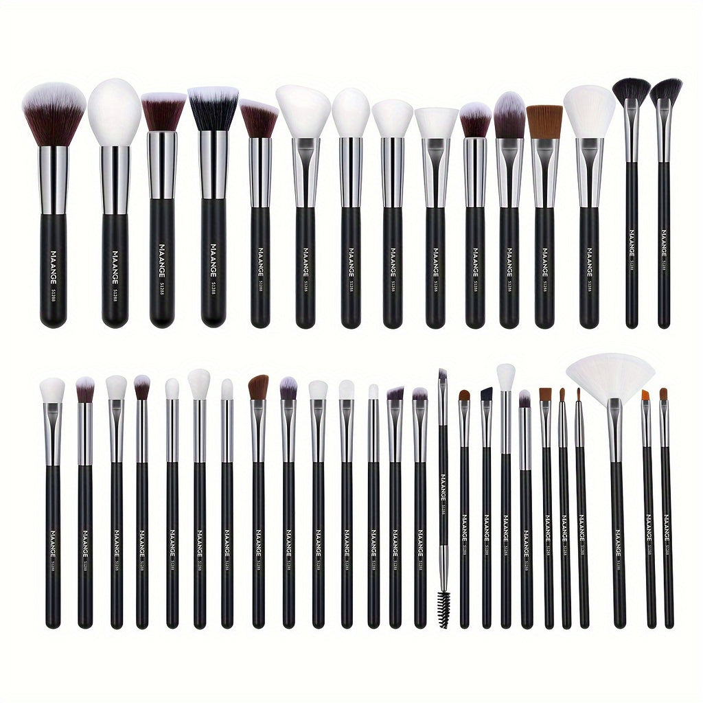 Ensemble de pinceaux de maquillage MAANGE 40pcs Premium - Comprend des pinceaux de fond de teint, de poudre,etc…
