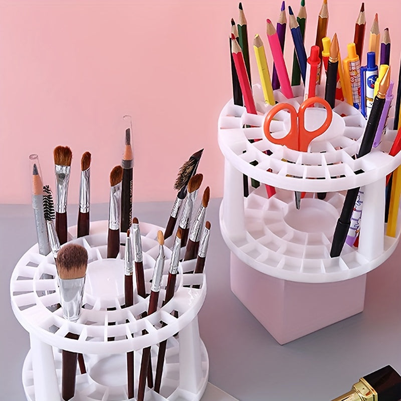 1pc Support de rangement pour pinceaux de maquillage, porte-crayon multi-trous, 49 grilles, grande capacité