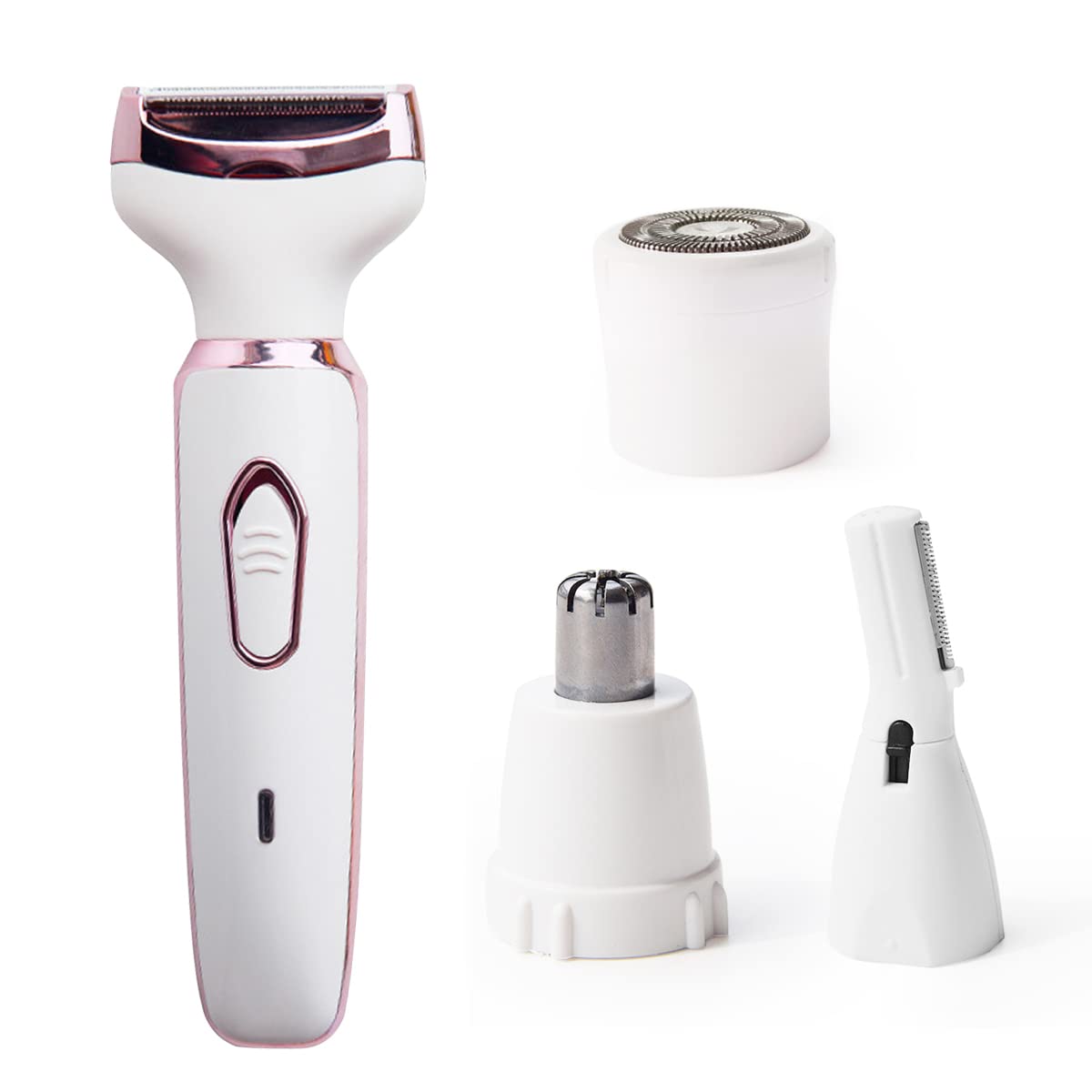 Rasoir électrique pour femmes, rasoirs pour rasage Rasoir sans fil 4 en 1 pour femmes visage, jambes et aisselles, tondeuse de bikini portable épilation humide et sèche, sans fil - Micro USB rechargeable