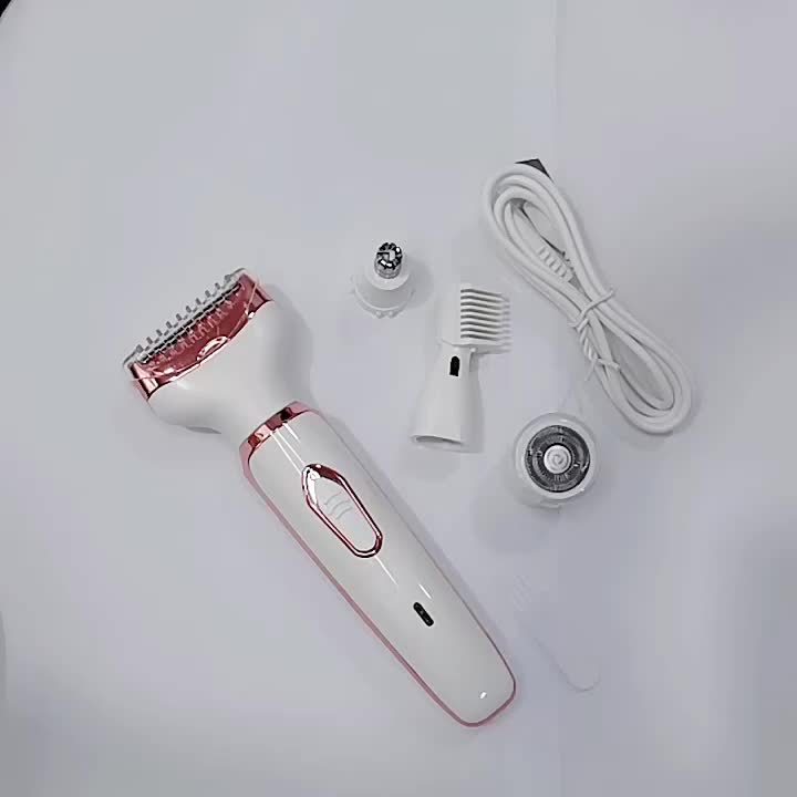 Rasoir électrique pour femmes, rasoirs pour rasage Rasoir sans fil 4 en 1 pour femmes visage, jambes et aisselles, tondeuse de bikini portable épilation humide et sèche, sans fil - Micro USB rechargeable