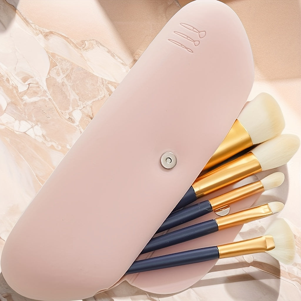 Sac organisateur de cosmétiques en silicone, étui de transport pour pinceaux de maquillage anti-poussière, conteneur de rangement portable