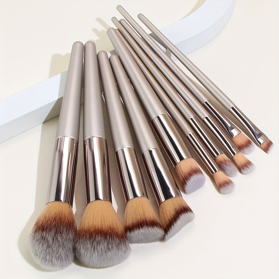 10 Champagne Nouveau pinceau de maquillage Outil de maquillage populaire pinceau de maquillage de fond de teint