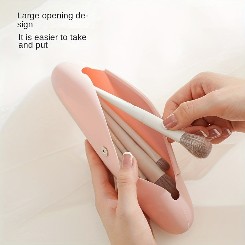 Sac organisateur de cosmétiques en silicone, étui de transport pour pinceaux de maquillage anti-poussière, conteneur de rangement portable