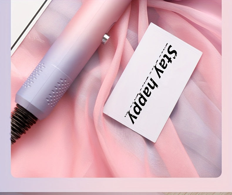 Sèche-cheveux portable haute puissance avec buse réglable - Réglages à 3 vitesses, séchage rapide de 3,5 à 6,5 minutes, cordon de 3 m, rose et gris - outil de coiffage élégant, construction durable