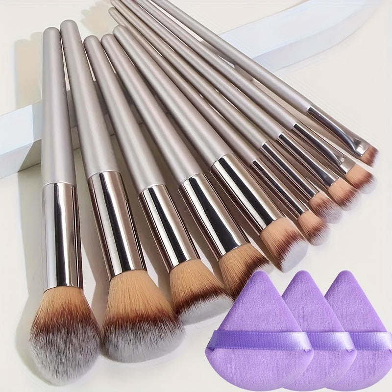 10 Champagne Nouveau pinceau de maquillage Outil de maquillage populaire pinceau de maquillage de fond de teint