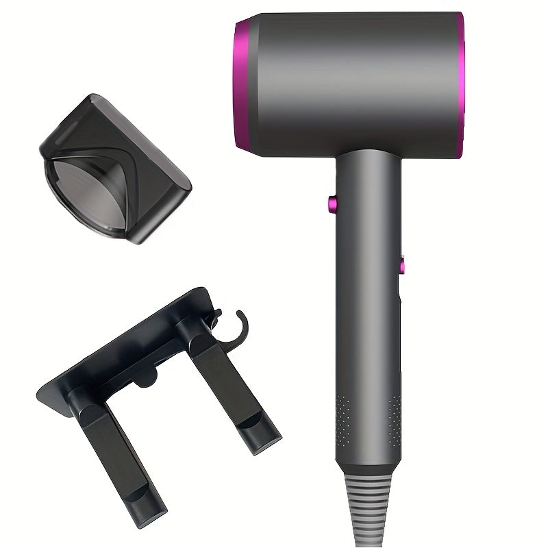 Sèche-cheveux portable haute puissance avec buse réglable - Réglages à 3 vitesses, séchage rapide de 3,5 à 6,5 minutes, cordon de 3 m, rose et gris - outil de coiffage élégant, construction durable