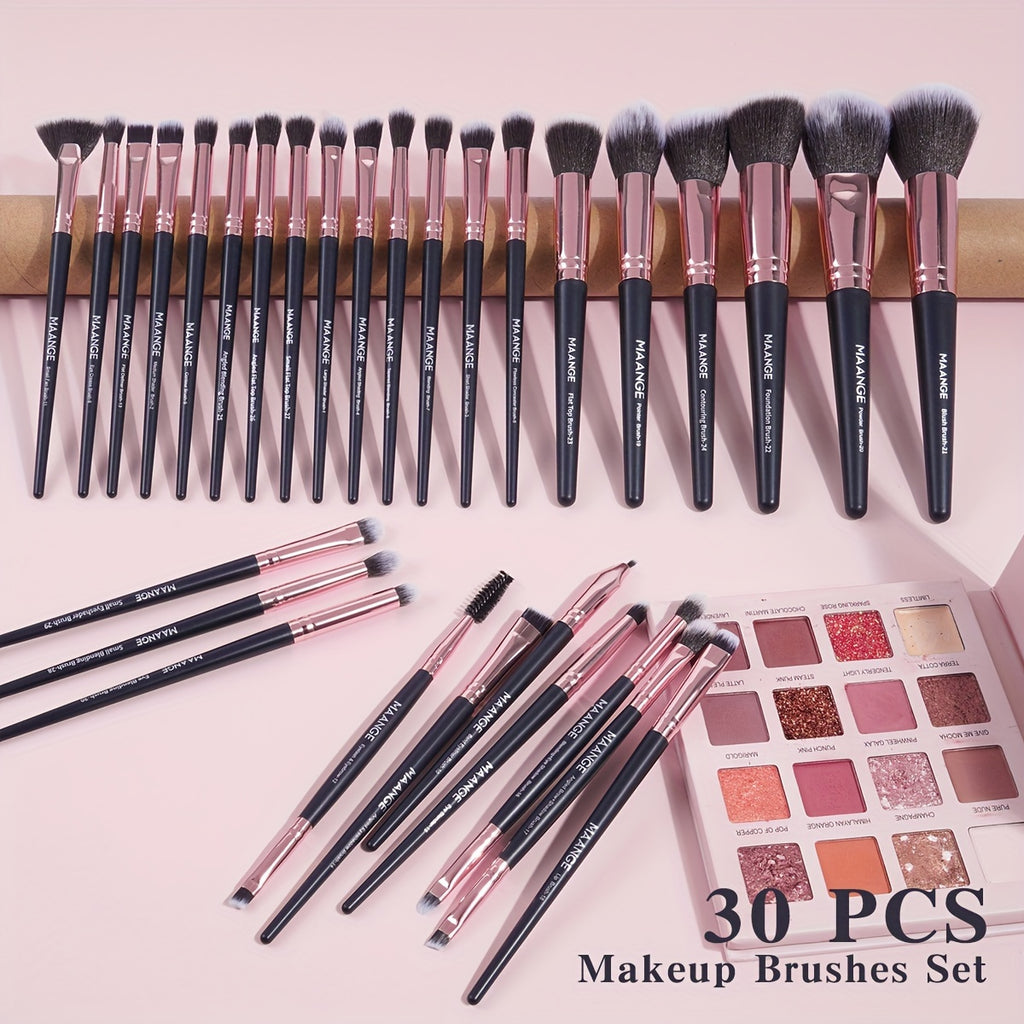 Ensemble complet de 30 pinceaux de maquillage professionnels, poils doux, pinceau à fard à joues synthétique de qualité supérieure, etc.