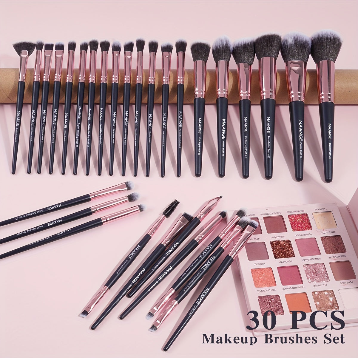 Ensemble complet de 30 pinceaux de maquillage professionnels, poils doux, pinceau à fard à joues synthétique de qualité supérieure, etc.