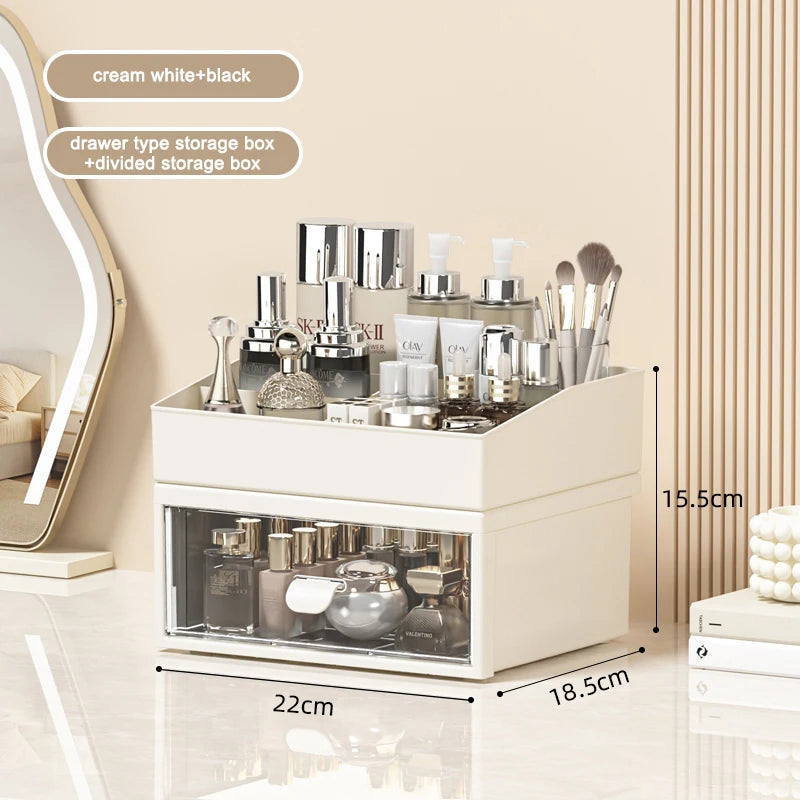 3 Layer Office Stationery Bedroom Lipstick Jewelry Storage Case Desktop Makeup Organizer Plastic Skin Care Cosmetic Storage Box