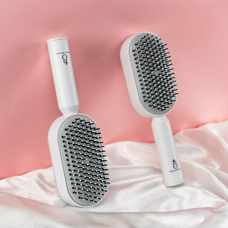 Self Cleaning Hair Brush for Women One-key Cleaning Hair Loss Airbag Massage Scalp Comb Anti-static Hairbrush