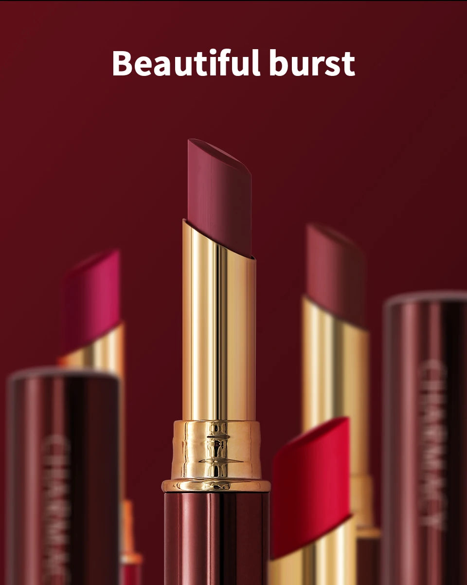 Rouge à lèvres mat imperméable Rouge à lèvres en velours violet Longue durée Rouge à lèvres antiadhésif Maquillage pour lèvres rouges cosmétiques