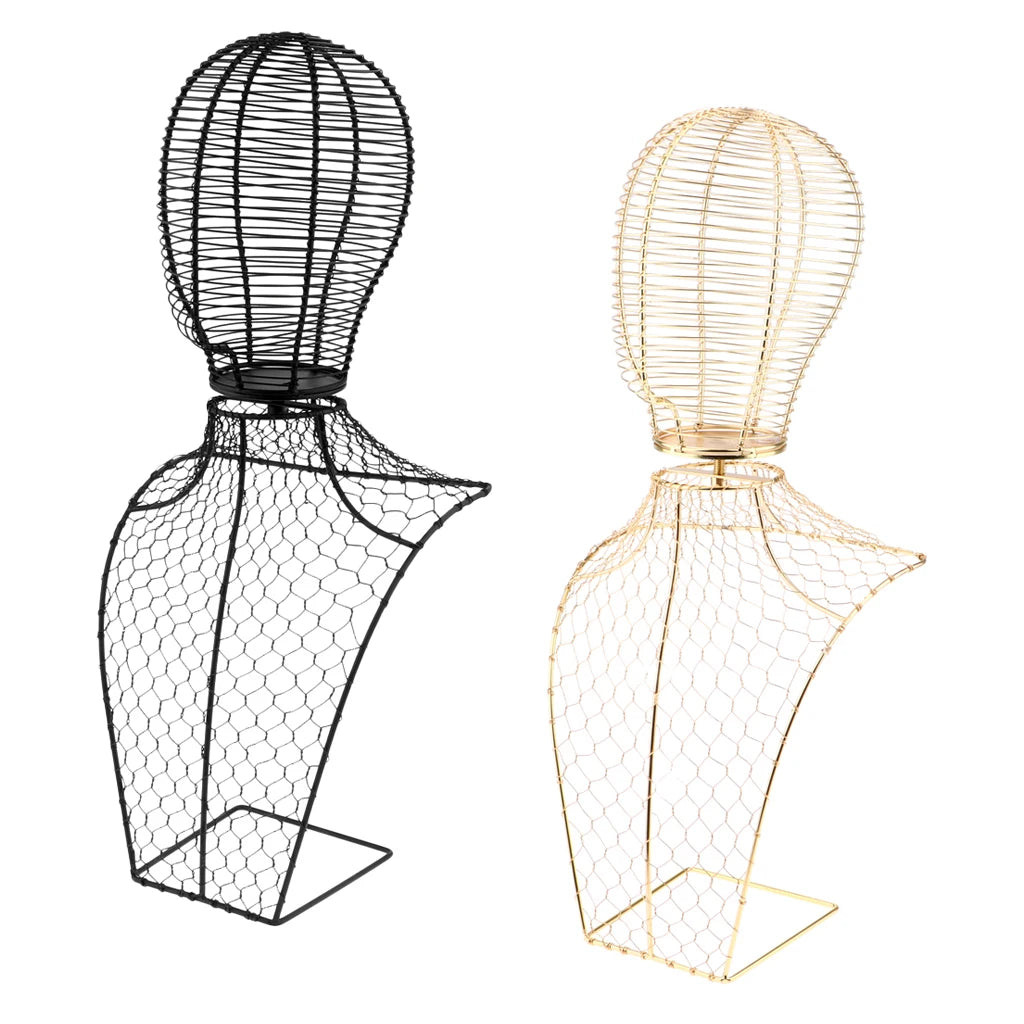 Detachable Metal Display Stand Mannequin HeadWig Stand Hat Cap Scarfs Holder Foldable Multi-Purpose Wig Head Stand Storage Rack