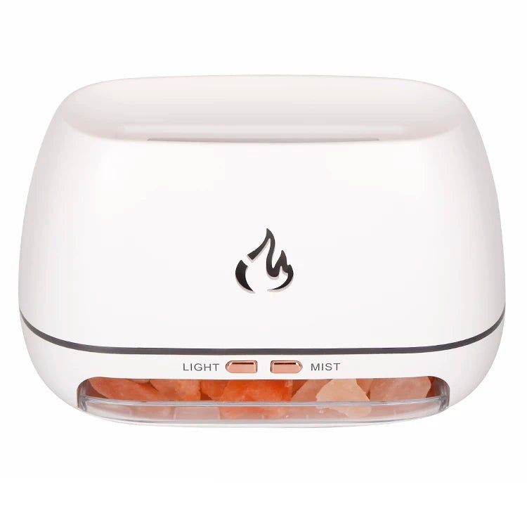 Kinscoter Flame Light Diffuser Aroma Ultrasonic Salt Stone LED Aromatherapy Room Aromatic Humidifier Atomizer
