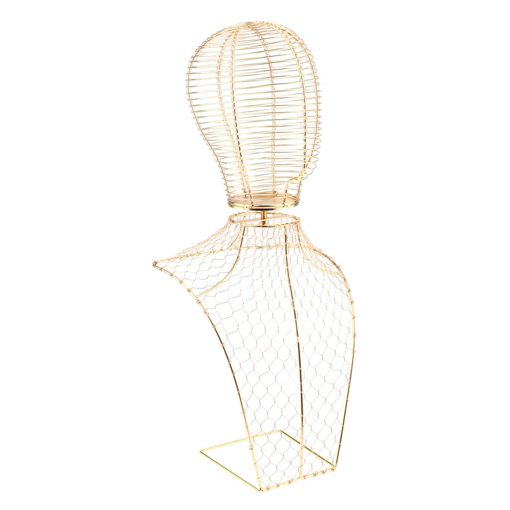 Detachable Metal Display Stand Mannequin HeadWig Stand Hat Cap Scarfs Holder Foldable Multi-Purpose Wig Head Stand Storage Rack