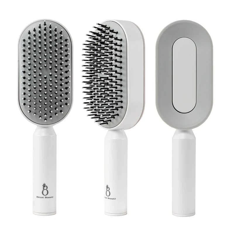 Self Cleaning Hair Brush for Women One-key Cleaning Hair Loss Airbag Massage Scalp Comb Anti-static Hairbrush