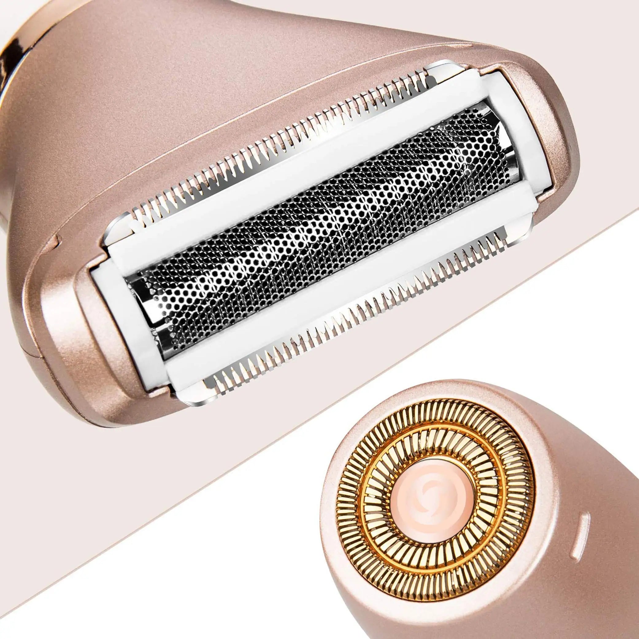 Rasoir électrique 2-en-1 pour femmes Épilateur pour le visage, les jambes et les aisselles humides et secs, avec 2 têtes de coupe