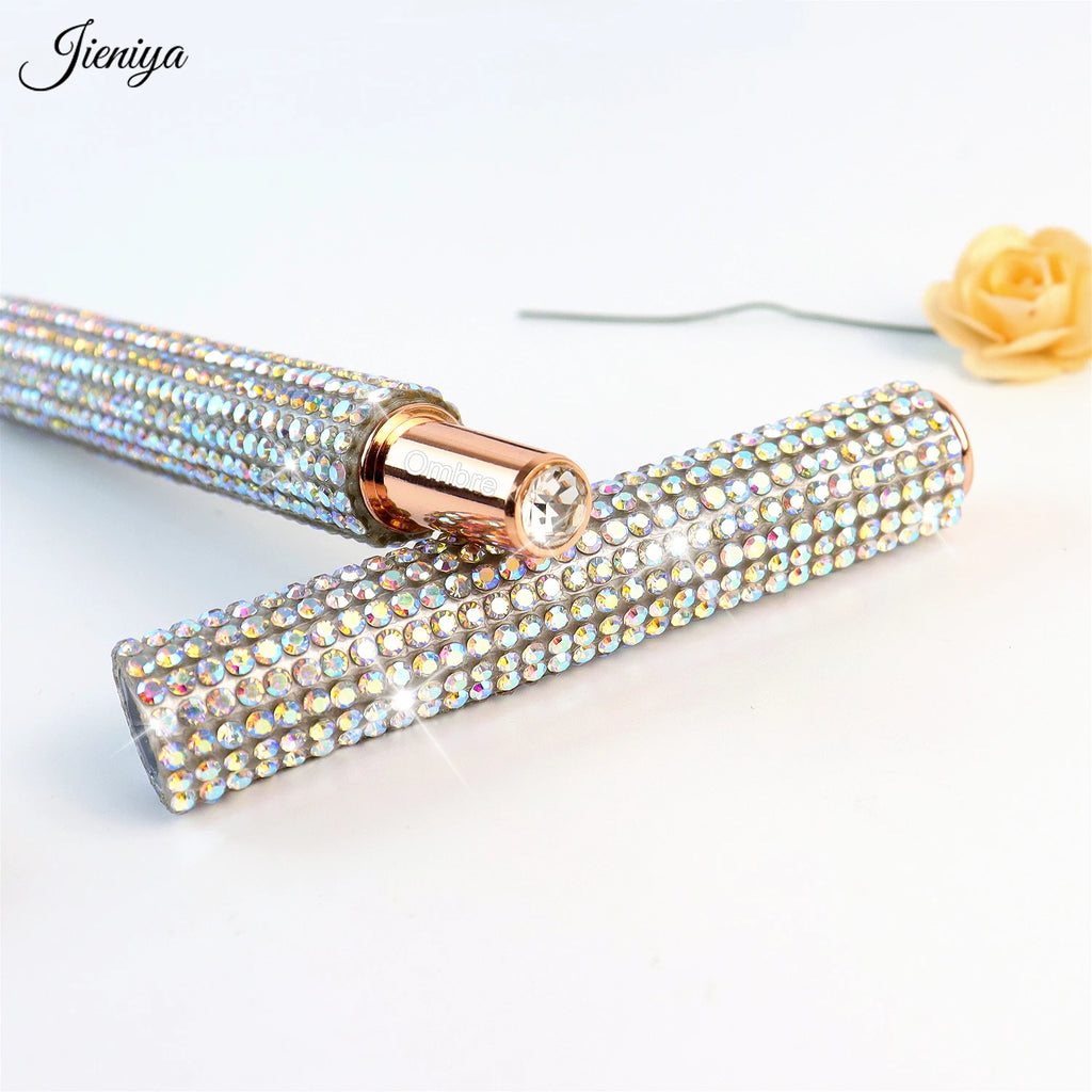 MOQ Professional Diamond Inlay Bottom Design Strass Handle Ombre Manucures et Salons