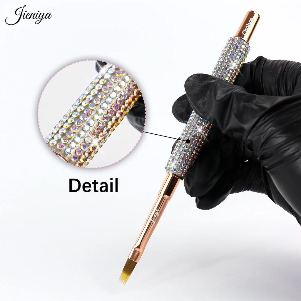 MOQ Professional Diamond Inlay Bottom Design Strass Handle Ombre Manucures et Salons