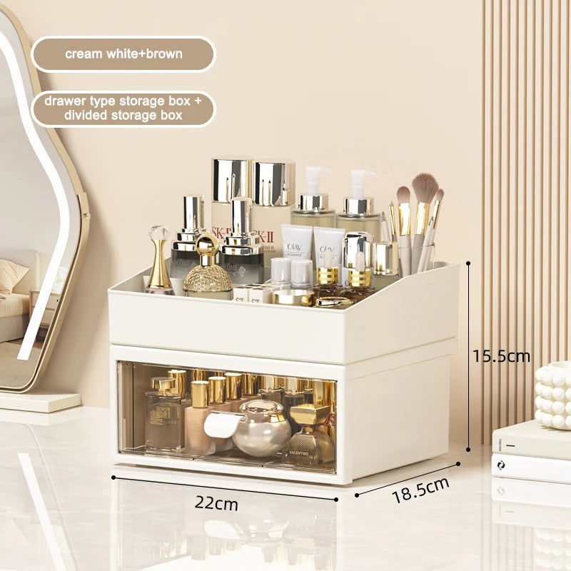 3 Layer Office Stationery Bedroom Lipstick Jewelry Storage Case Desktop Makeup Organizer Plastic Skin Care Cosmetic Storage Box