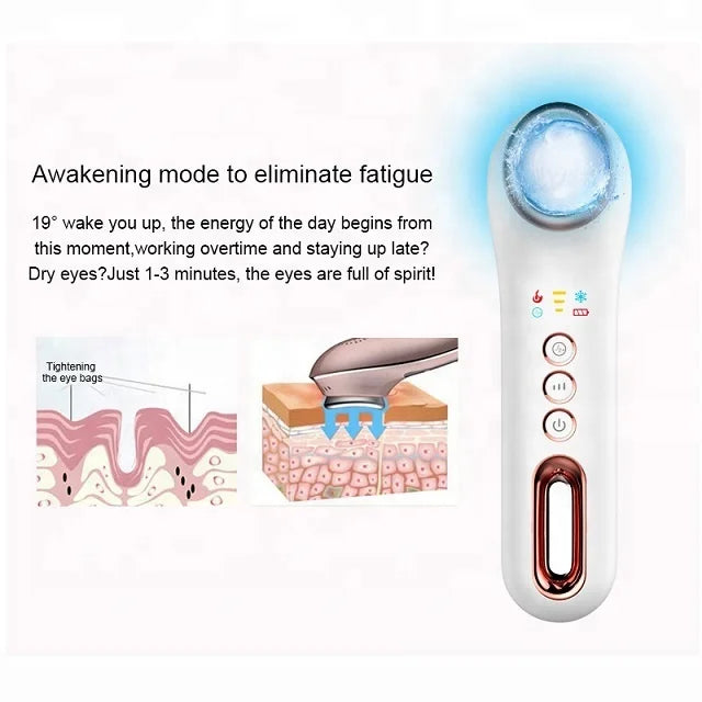 Eye Massager with Heat compression Hot and Cold Therapy Vibration Handheld Eye Care Beauty Device