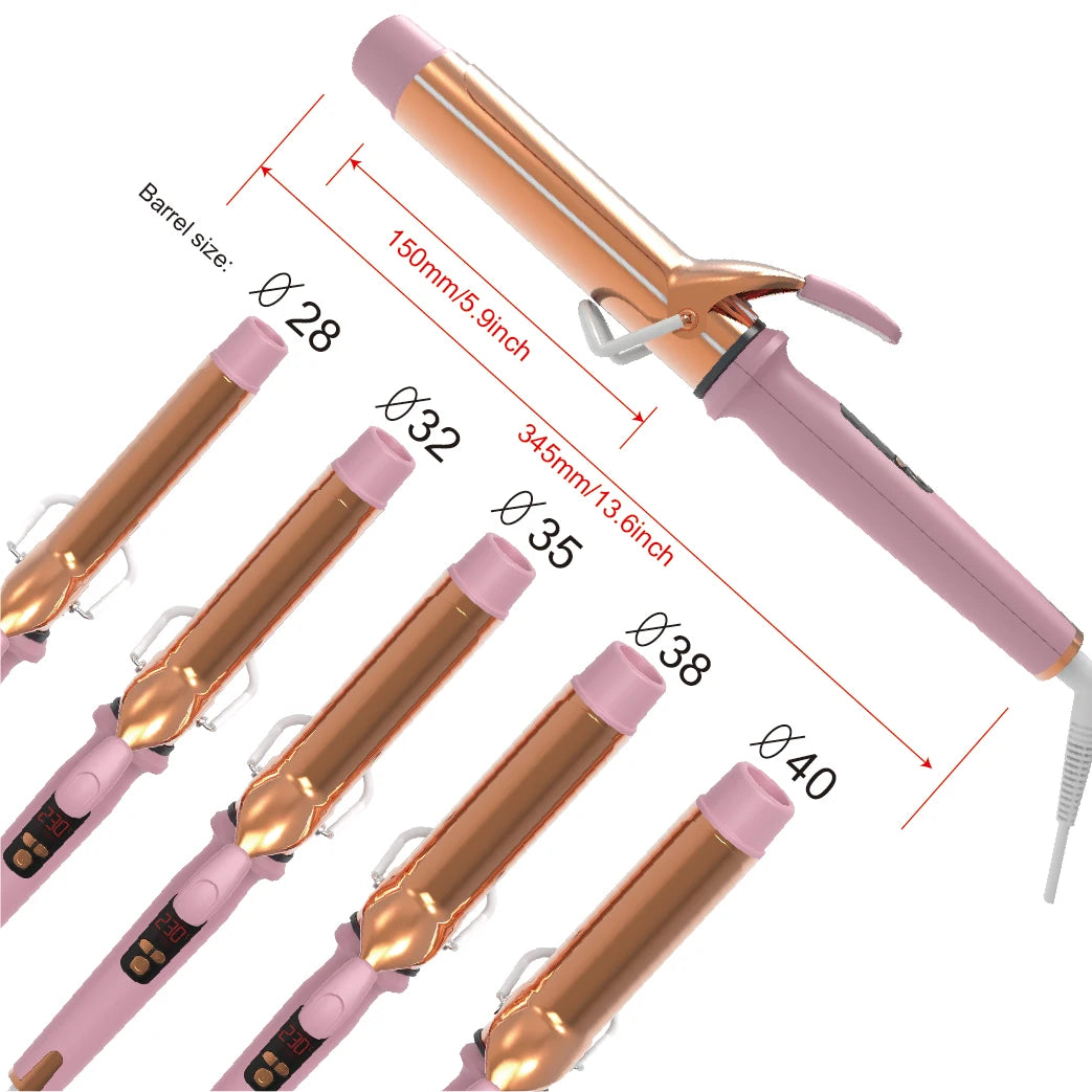 2025 Beauty Custom Negative Ion Ceramic 38mm Barrel Curling Hair Iron Curl Hair Roller Toolcurl Roller Tool for Curling Hair