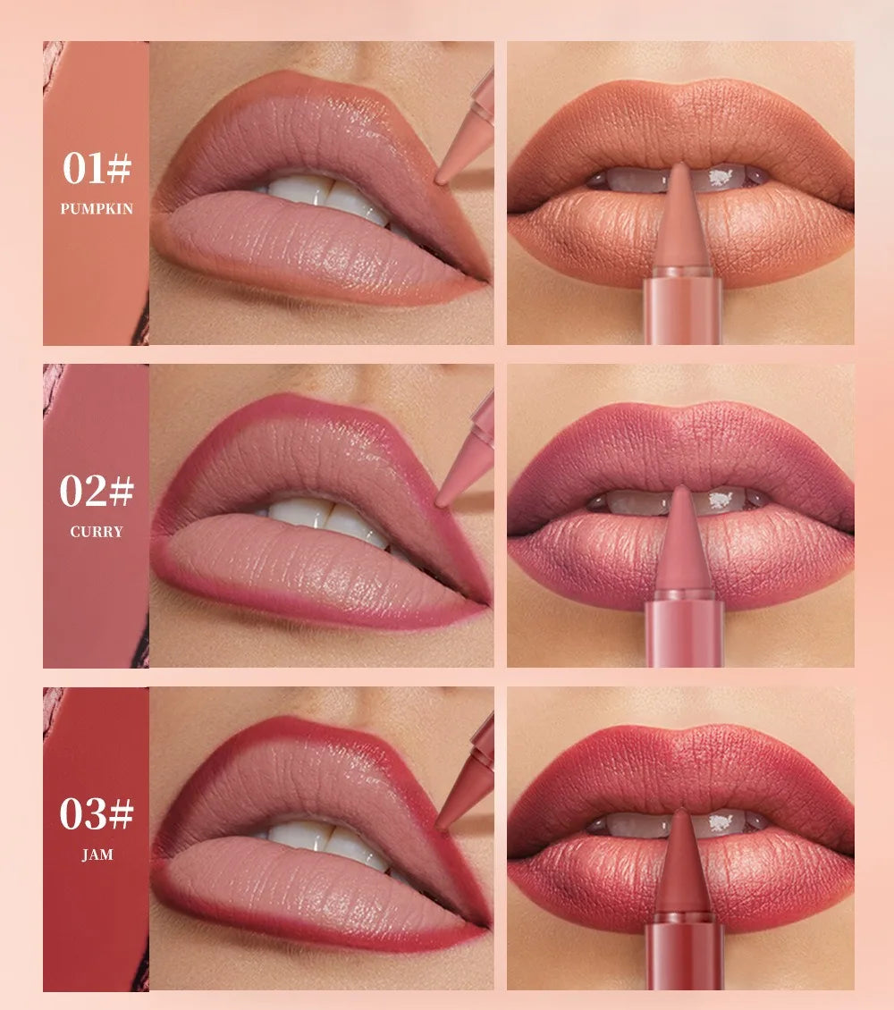 6PCS Ensemble de crayons de rouge à lèvres mats qui durent Twist-Up