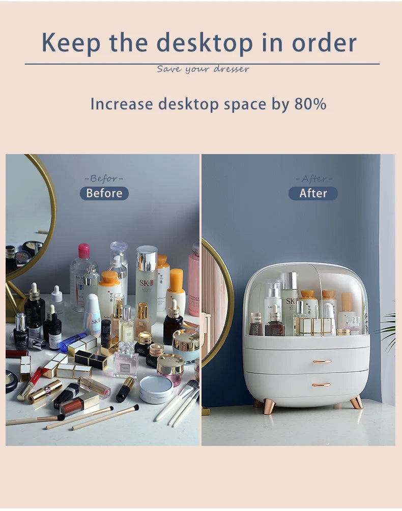 Conteneur de maquillage Boîte de vernis Organisateur de rangement de bureau Tiroir de maquillage Grande boîte Capacité cosmétique Stockage Organisateur de bijoux pour ongles