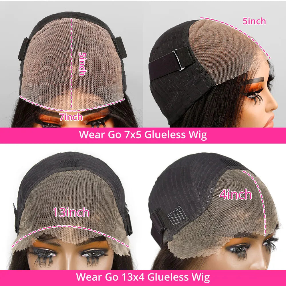 Kinky Straight Pre Cut Wear and Go Glueless Wig Short Bob 100% Human Perruque de cheveux pour femmes 13x4 Avant Perruque Yaki Bob en dentelle transparente