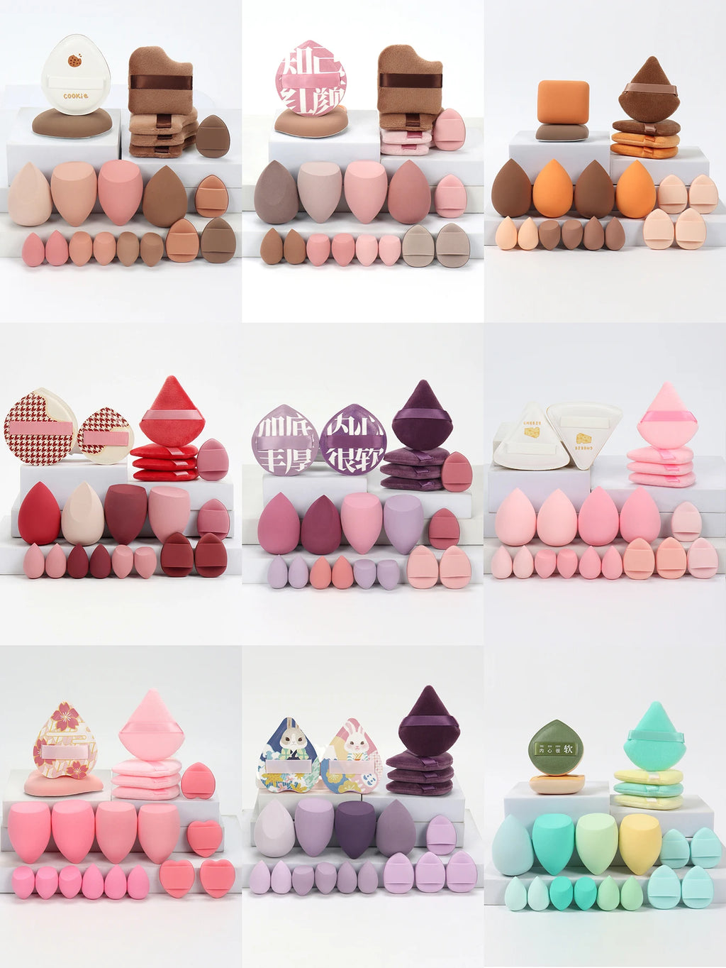 20 Pcs Pink Makeup Sponge and Makeup Puff Set Suitable for Face Cream and Powder Concealer Powder Makeup Machine