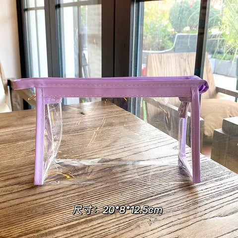 1PC Large Capacity Waterproof Cosmetic Bag Clear Summer Storage Makeup Organizer Bags Supplies Girl Transparent Pencil Case