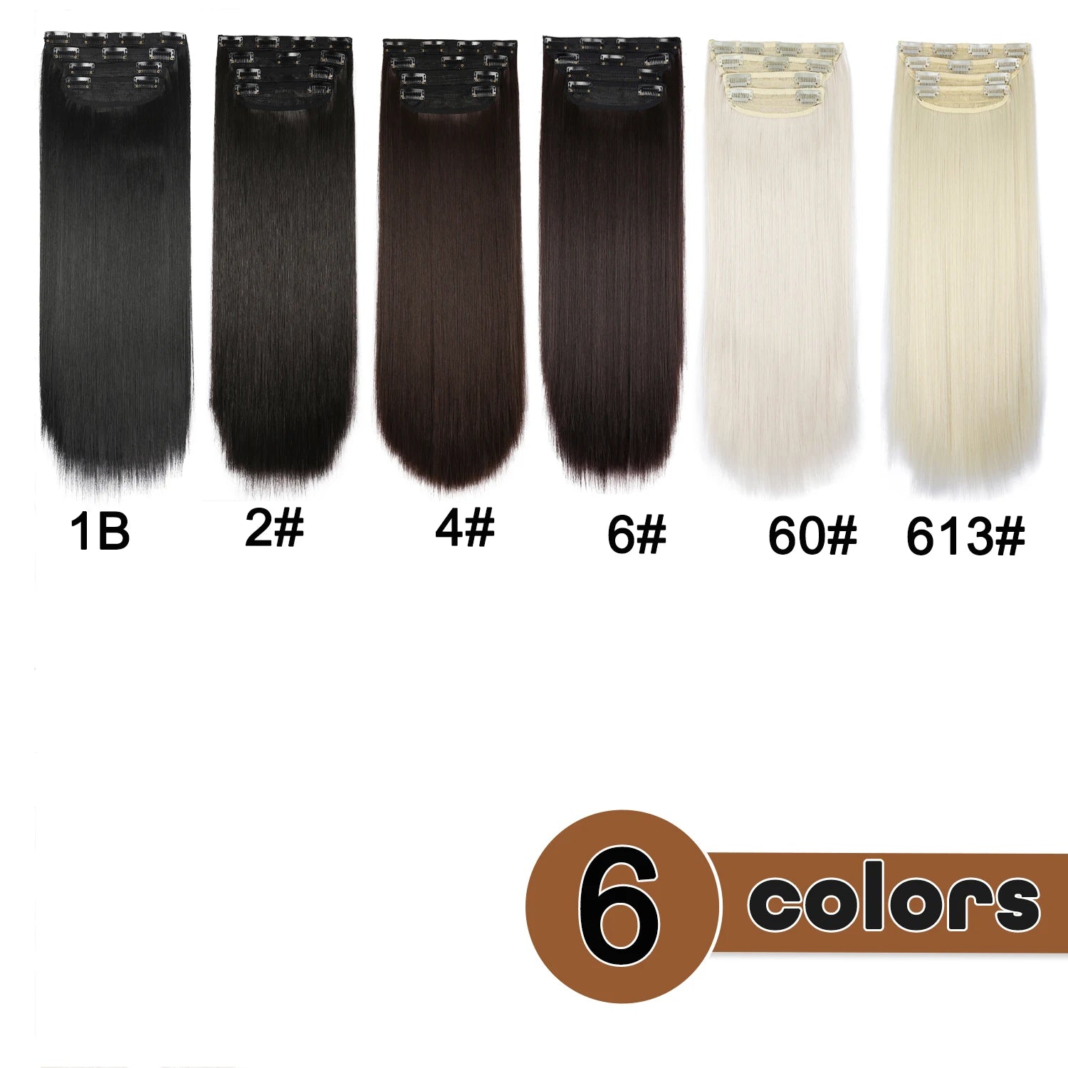 4Pcs/Set 20 Pouces Pince À Cheveux Synthétique Dans De Longues Cheveux Épaisses Ondulées Pour Femmes Extensions De Cheveux