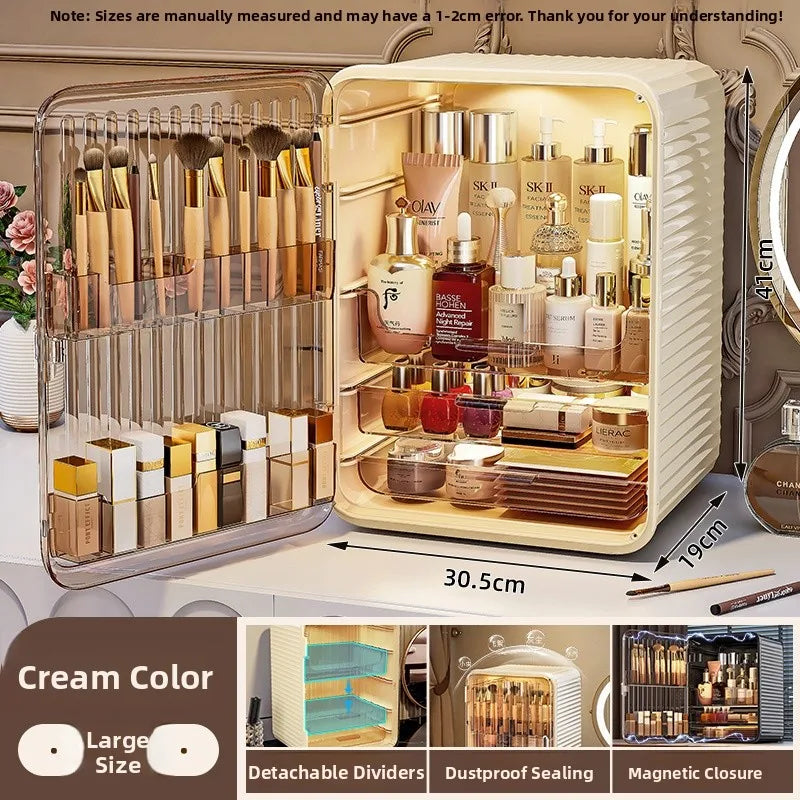 Grande boîte de rangement cosmétique acrylique multicouche Capaci Organisateur de bureau anti-poussière pour les produits de soins de la peau