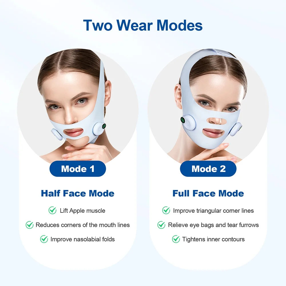 V Line Face Sliming Strap Facial EMS Levage Machine Micro-courant Face Masseur Basse Fréquence Pulse Chin Cheek Lift Up Belt