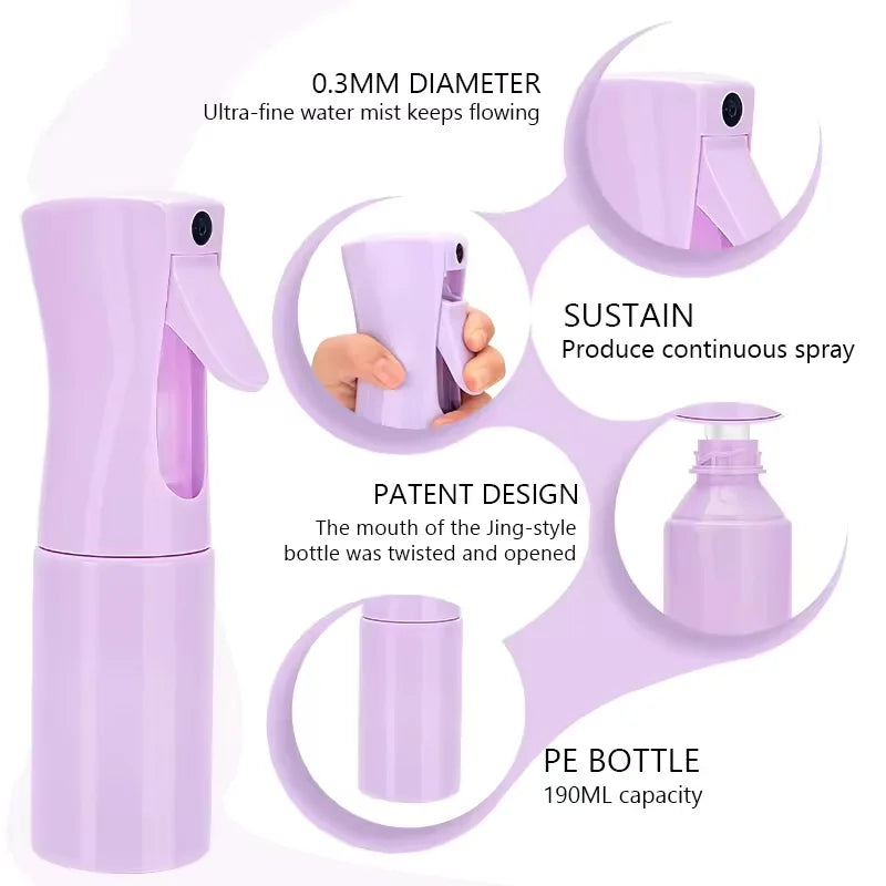 Ensemble de 5 brosses à cheveux Brosse à bonbons de massage doux avec peigne de contrôle de bord de bouteille de pulvérisation Brosse à queue de rat Kit d’outils de coiffure Salon