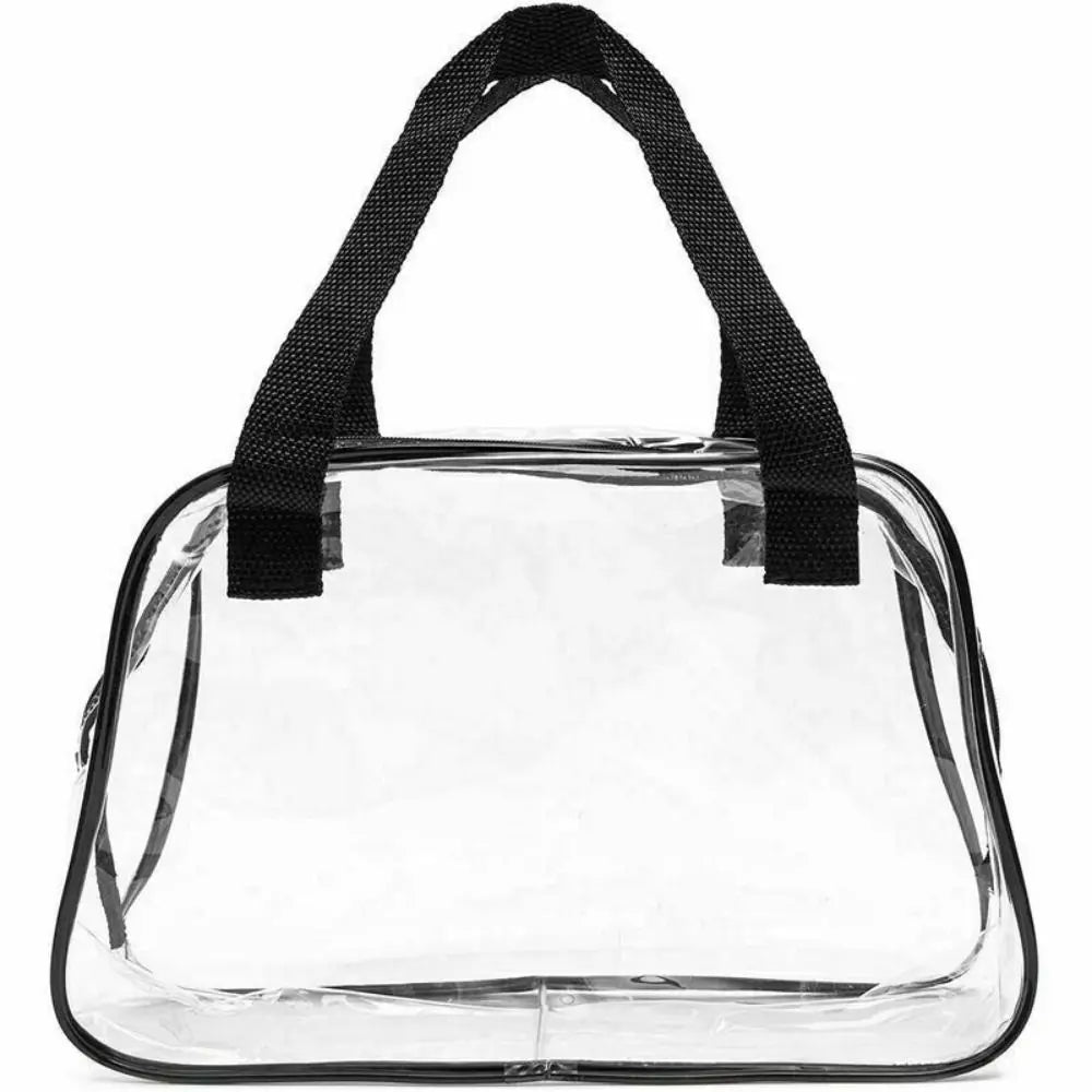 Clear Stadium Approved Tote Bag Transparent Small Handbag for Travel & Concert PVC Cosmetic Bag Tote Bag Travel Toiletries Bag