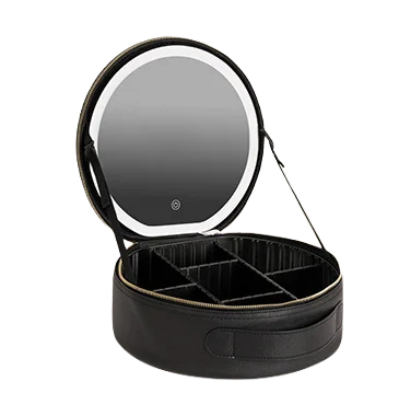 Sac à cosmétiques de voyage avec miroir de maquillage LED réglable et séparateurs