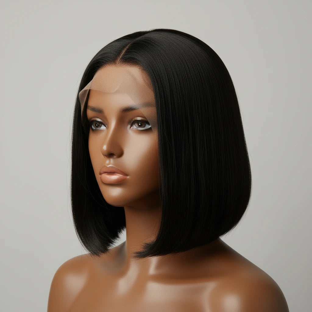 Lagos Hairline Straight Bob Perruque de cheveux humains Court Blond foncé 13x4 HD Lace Frontal Glueless Perruques Preplucked Prêt à porter