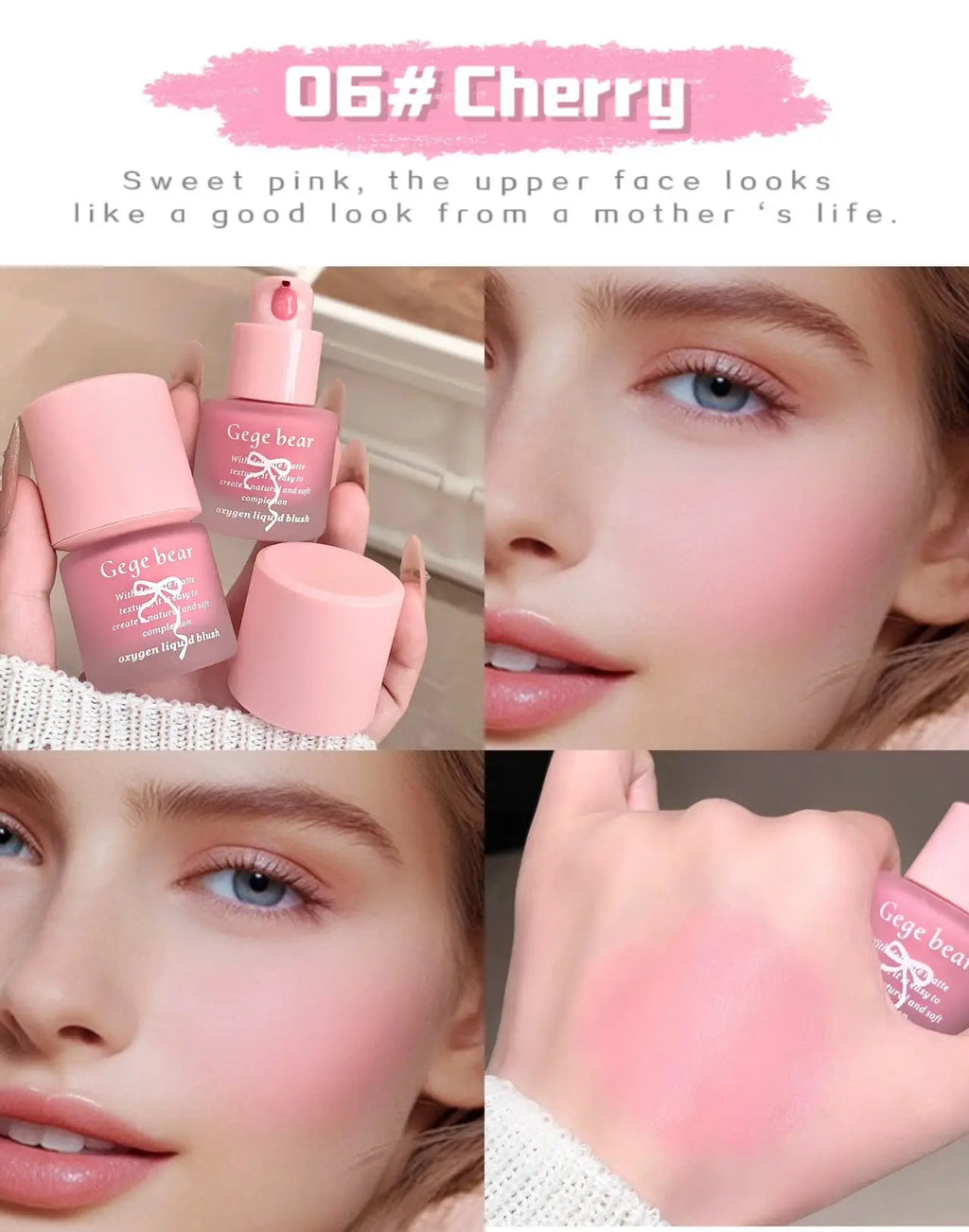 Gege Bear Light Blush Liquid Moisturizing Mirror Vitality Moisturizing Whitening Brightening Natural Rouge