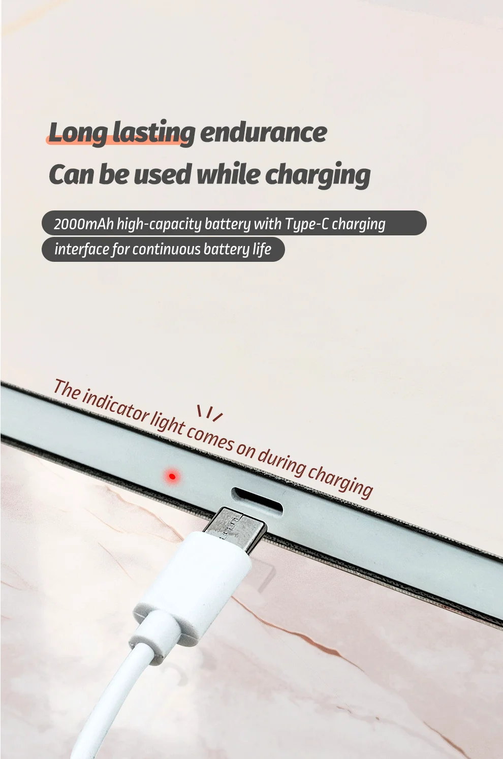 Makeup Mirror Foldable Portable 3-Color Dimmable Lighting Rechargeable Tabletop Folding Vanity Cosmetic Mirror with LED Lights