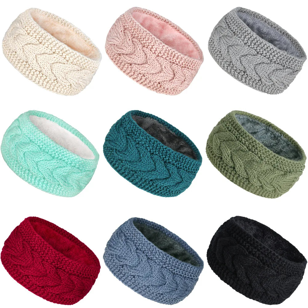 Couche intérieure tricotée d’hiver avec bandeau en velours coupe-vent et Keepwarm