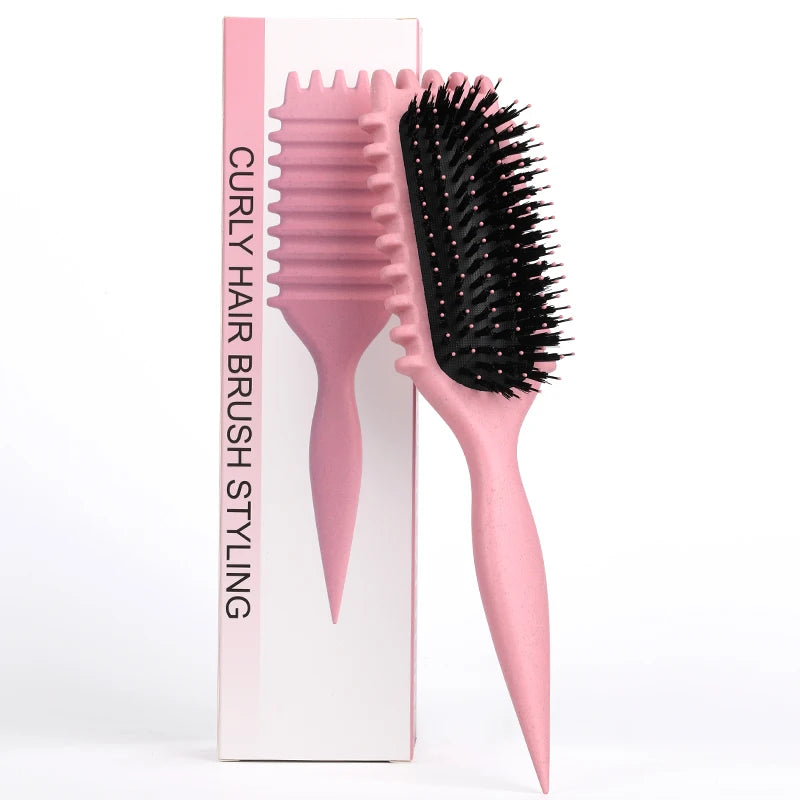 Salon Styling Curly Hair Styling Brush Curl Hair Brush pour le peignage et la mise en forme des boucles pour hommes et femmes Réduire les outils de traction