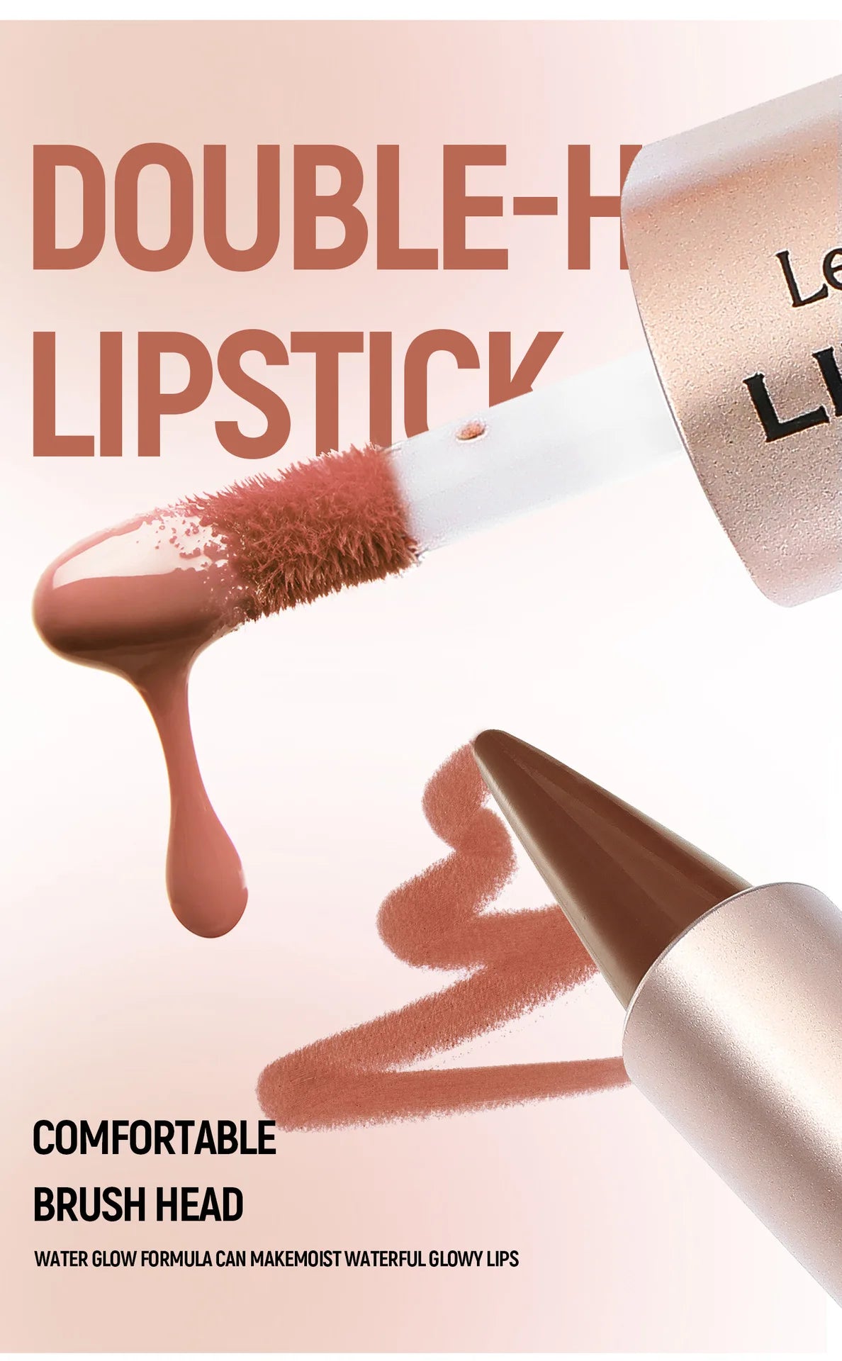 Crayon à lèvres conique brun noir Crayon de contour à double tête