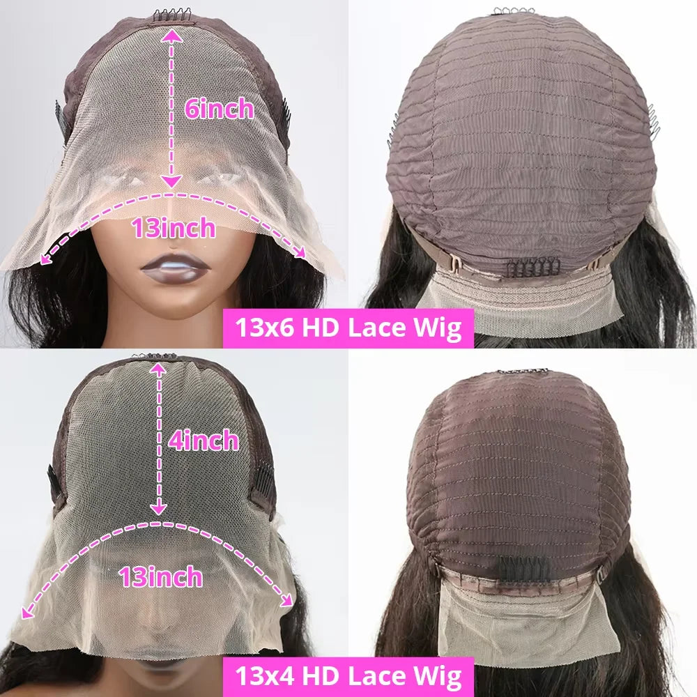 13x4 Perruques de cheveux humains de couleur brun chocolat droite en dentelle pour femmes pré-plumées 13x6 HD Dentelle Transparente Frontale