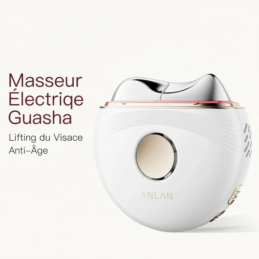 ANLAN Masseur électrique Guasha EMS Lifting du visage Anti-âge Éliminer l’œdème Raffermissant la peau Motte de chaleur Raclage Soins de la peau Appareil de beauté