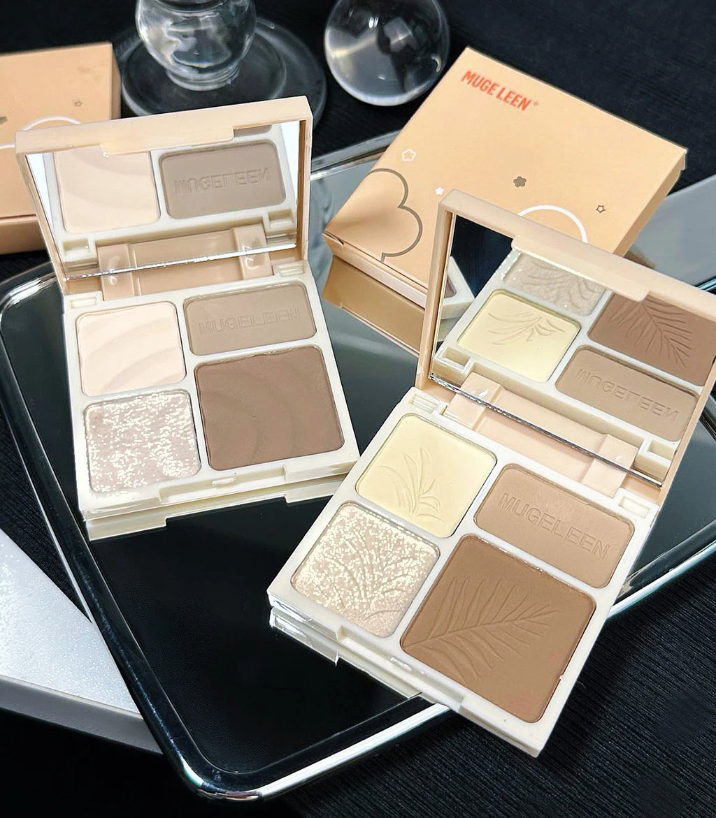 4 Colors Highlighter Contour 3D Facial Bronzer Cosmetic Brightening Beige Matte Highlights Palette Eye Shadow Nose Powder Makeup