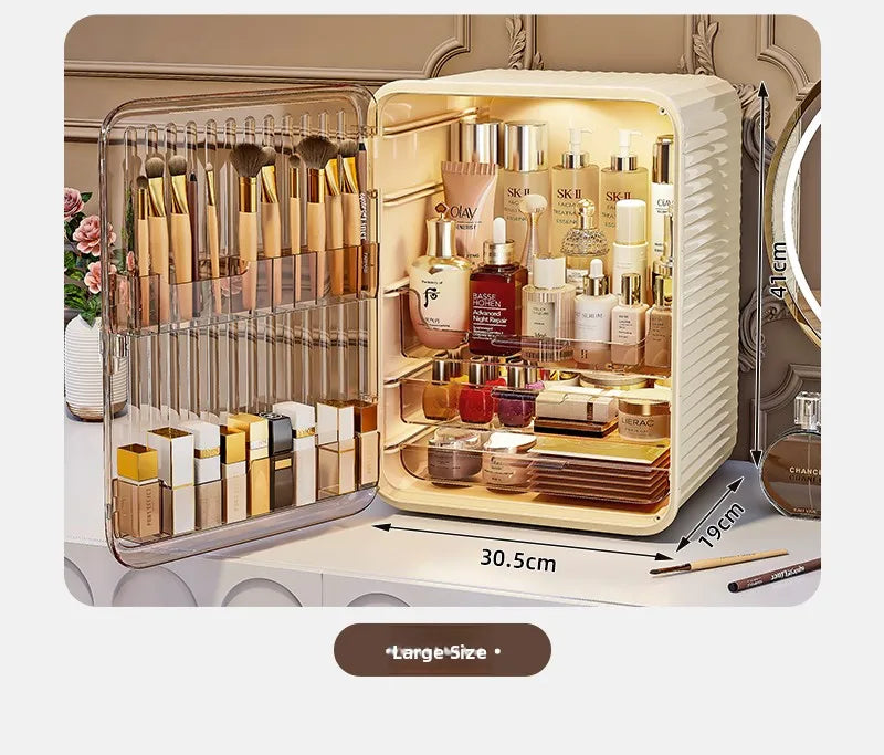 Grande boîte de rangement cosmétique acrylique multicouche Capaci Organisateur de bureau anti-poussière pour les produits de soins de la peau