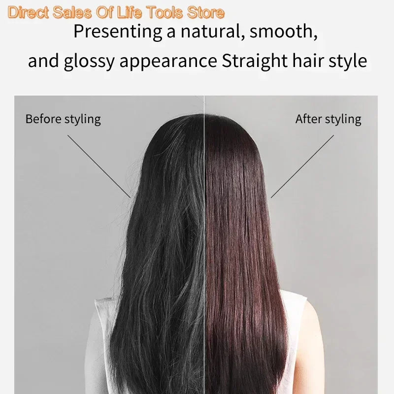 2 IN 1 Professional Hair Straightener & Hair Dryer Heat-Up Hair Flat Iron, Negative Ion Iron Long-Lasting Styling Tool