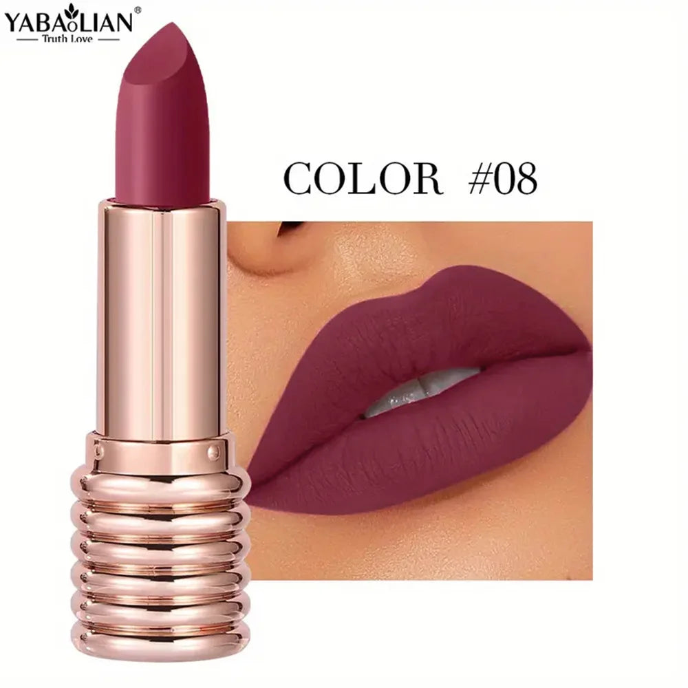 1pc Matte Lipsticks Waterproof Velvet Nude Lipstick Sexy Red Lip Stick Pigment Makeup Pink Lip Gloss Long Lasting Makeup