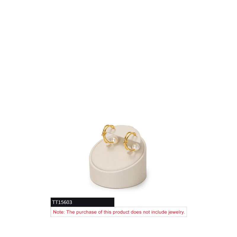 Ciyye Beige Jewelry Counter Display Set Props Shop Cabinet Display for Necklace Earring Ring Jewelry Stand Storage Organizer Set