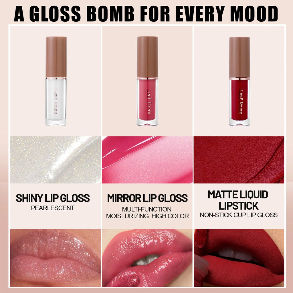 12 Non Stick Cup Liquid Lip Gloss Lipstick Set With Long - lasting Color Rendering, Easy to Apply Matte Lip Makeup Gift Box